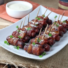 BBQ Bacon Wrapped Smokies