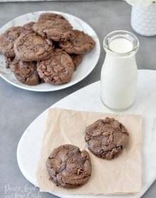 Keto Flourless Chewy Double Chocolate Chip Cookies